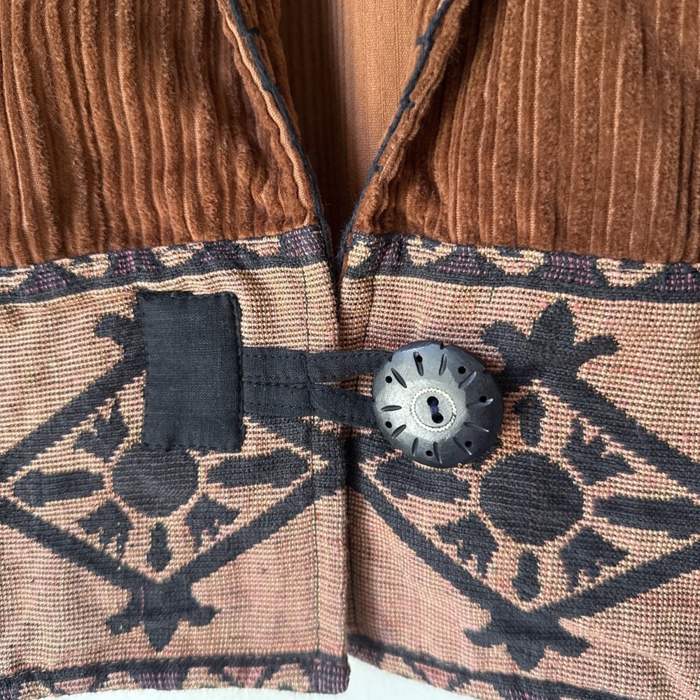 Vintage Flashback Jacket Corduroy Patchwork Boxy Womens Size M Artsy Tapestry